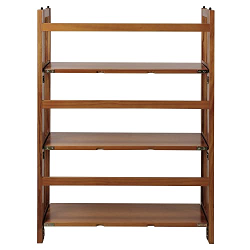 Casual Home 3-Shelf Stackable 27.5" Wide-Chestnut fold Bookcase Casual Home