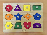 Dailyfunn Montessori Toy Shape Peg Puzzles Baby Puzzle 12-18-24 Months with Knob for Infant-Toddlers 1-3 D Dailyfunn