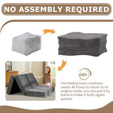 feliz home 6-Inch Tri-Fold Mattress Full Size - Foldable Futon Sofa Bed with Removable Washable Cover, Folding Memory Foam Futon Mattress | Non-Slip Bottom & Carry Handles for Guest, Camping, Dorm feliz home