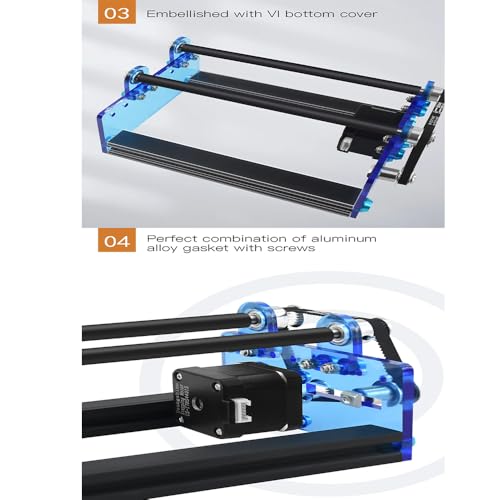 TWOTREES 360°Laser Rotary Roller,Y-axis Rotary Roller Engraving Module with Engraver Heightening Column for Engraving Cylindrical Objects Cans (Engraving Axis Tools+Engraver Heightening Column) YUYUEMI