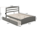AFI, Warren Queen Platform Bed with Matching Footboard & Twin XL Trundle, Grey AFI