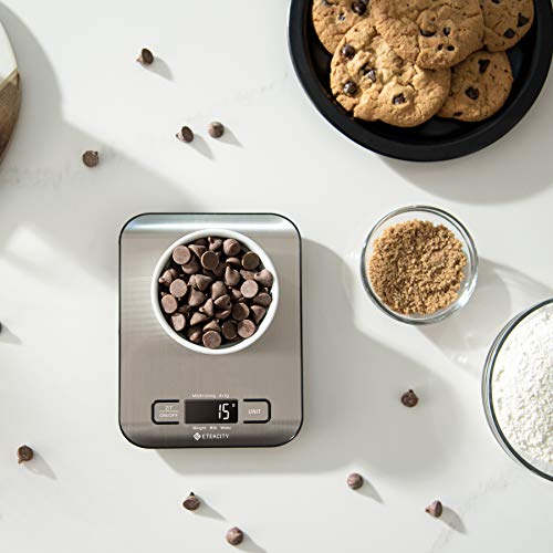 Etekcity Food Kitchen Scale, Digital Grams and Ounces for Weight Loss, Baking, Cooking, Keto and Meal Prep, LCD Display, Medium, 304 Stainless Steel Etekcity