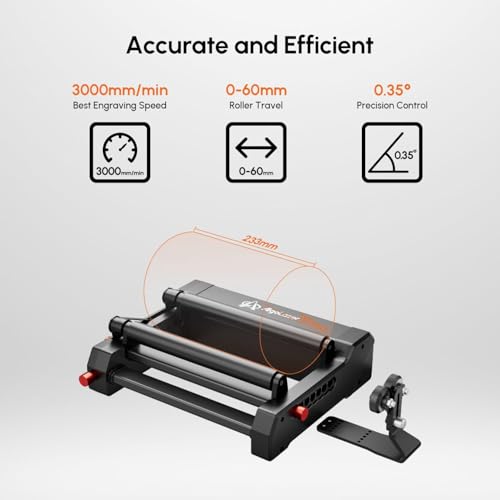AlgoLaser Rotary Roller for MK2–Y-Axis Rotary Module for Cylindrical Object Engraving–Compatible with LightBurn, LaserGRBL–(No Engraving Tool Included) AlgoLaser