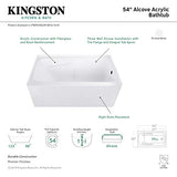 Aqua Eden VTAP543023R 54-Inch Acrylic 3-Wall Alcove Tub with Arm Rest and Right Hand Drain Hole, White Kingston Brass