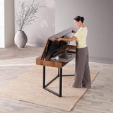 Transformer Table - Dining Table to Computer Desk, Work-from-Home Office, Gaming Desk, Study Desk, Space-Saving Furniture, Multiuse Dining Table, Royal Brown Transformer Table