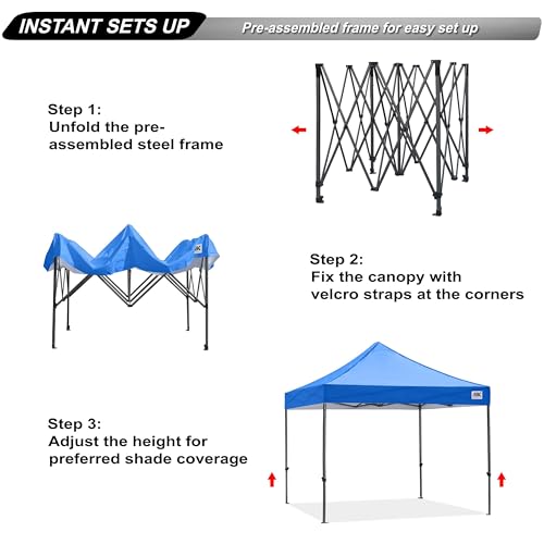 ABCCANOPY Patio Pop Up Canopy Tent 10x10 Commercial-Series (Blue) ABCCANOPY