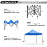 ABCCANOPY Patio Pop Up Canopy Tent 10x10 Commercial-Series (Blue) ABCCANOPY