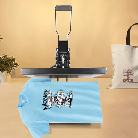 Heat Press Machine, 1400W Clamshell Digital Sublimation Printer, Digital Control Heat Transfer Machine with Adjustable Pressure & Handle for Producing Advertisements LKOBERTF
