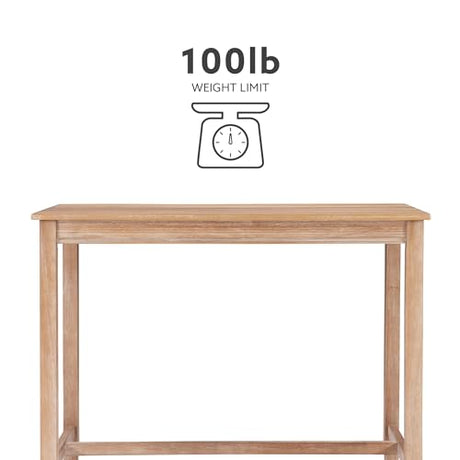 Linon Distresed 36 inch Height Pub Claridge Table, Distressed Brown Counter Linon