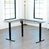VIVO Space Efficient Electric Single Motor Height Adjustable 3-Leg Corner Standing Desk Frame, Holds up to 225 lbs, Sit Stand L-Shaped Motorized Legs Only, Black, DESK-E347B VIVO