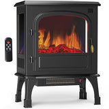 Sweetcrispy Freestanding Electric Fireplace, 26” Indoor Fireplace Heater with 3D Flame Effect, Overheating Safe Design, Energy Saving Space Heater with 12H Timer&Remote for Living Room, Bedroom Sweetcrispy