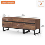 WAMPAT Modern TV Stand for TVs up to 70 inch TV, 2 in 1 Entertainment Center TV Console with Storage Cabinets and Metal Base,Media Console for Living Room, Brown WAMPAT