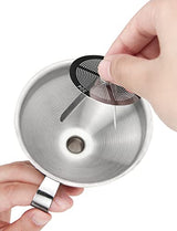 Resin Funnel, Resin Filter Funnel with Strainer 3D Printer Stainless Steel Resin Funnel for Filtering and Recycling UV SLA/DLP/LCD Photosensitive Resin, with Cleaning Brush Gnellkoor