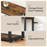 HOOBRO 29.5" Console Table, 5-Tier Narrow Entryway Table, Behind Couch Table with Storage Shelves, Sofa Table for Hallway, Living Rooms, Entryway, Rustic Brown and Black BF69XG01 HOOBRO