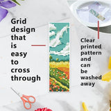 INFUNLY 6PCS Landscape Cross Stitch Bookmark Kit for Adults Mountain Cross Stitch Kits DIY Crossstitch Kits Natural Scenery Stamped Embroidery Bookmark Kit with Instructions for Book Lovers Readers