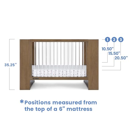 Delta Children Aerin 4-in-1 Convertible Crib - Greenguard Gold Certified, Aged Oak - WoodArtSupply