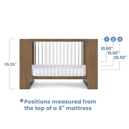 Delta Children Aerin 4-in-1 Convertible Crib - Greenguard Gold Certified, Aged Oak - WoodArtSupply