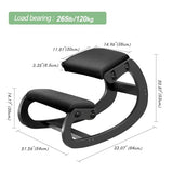 Predawn Adjustable Ergonomic Kneeling Chair – Custom Height Rocking Posture Stool with Thick Cushions, Solid Wood Frame, Knee Support Seat for Adults, Office or Meditation Use (Onyx Black) Predawn