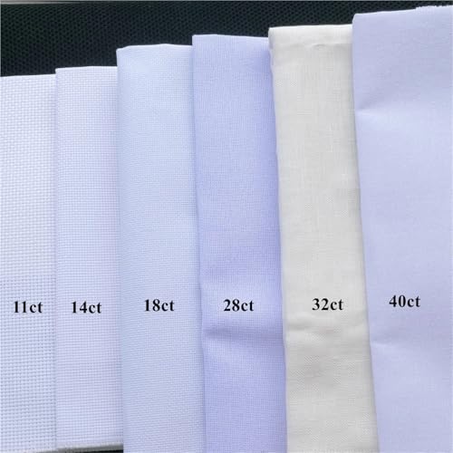 Cross Stitch Fabric Evenweave 28CT 28ST /25CT 22CT 14CT 16CT 18CT Cross Stitch Canvas Cloth Embroidery Fabric White Color, 28ct Evenweave for Craft Embroidery(100x150cm,16ct) YHTNZN