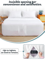 Extra Deep Pocket Twin Sheet Set for Air Mattress, 3 Piece Air Bed Sheets Set with 18-24 Inches Depth, Soft & Breathable Inflatable Bed Sheet Set with Flat Sheet, Fitted Sheet and Pillowcase, White Akicia