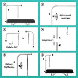 Polar Aurora 46'' Dog Grooming Table, Heavy Duty Pet Grooming Table for Dogs at Home Foldable Grooming Table w/Adjustable Arm & Noose & Mesh Tray Professional Dog Show Stainless Steel Black Polar Aurora