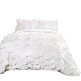 Lush Decor Kemmy Quilt Set, 3 Piece Set Full/Queen, White - Ruffled Bedding Set - Queen Size Quilt Full - White Bedding - Coquette Decor Lush Decor