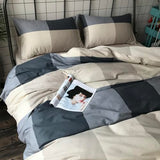 mixinni Full Comforter Set Men Boys Geometric Checkered Plaid Printed Bedding Comforter for All Season Soft Lightweight Bedding Set-Full Size mixinni
