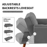 Homies Life Convertible Futon Sofa Bed, Linen Sleeper Couch, 75" W Modern 3 Seater Tufted Sofa with Solid Wood Legs and Adjustable Backrests for Small Spaces, Living Room, Bedroom, Dark Gray Homies Life