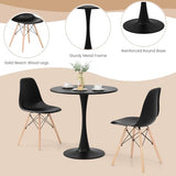 Giantex 3-Piece Dining Table Set for 2, 32” Round Table & 2 Dining Chairs, Kitchen Table Chairs Set for Small Spaces, Dinette, Breakfast Nook, Dining Room, Dinner, Restaurant, Black Giantex
