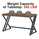 LVB Rustic Computer Desk, Metal Wood Home Office Desk, Industrial Simple Study Executive Desk for Writing Work, Wooden Student Gaming Computer PC LVB