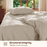 RTHX92N 100% Linen Duvet Cover Set Full Size, Pure Natural French Flax Linen Duvet Cover, Breathable for Hot Sleepers, Zipper Closure & Corner Ties - 3 Piece (Linen,Full) RTHX92N