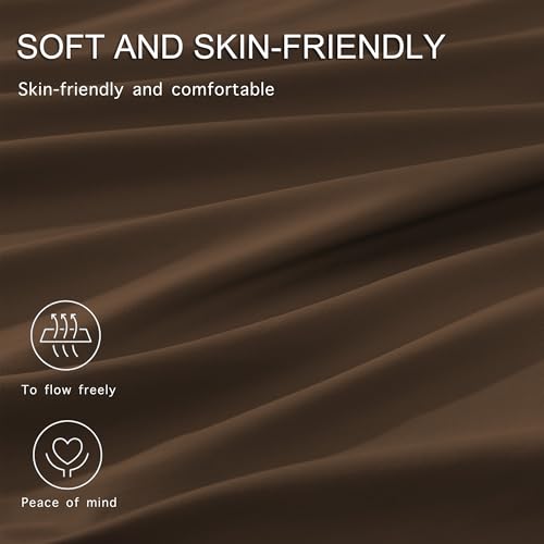 Monbix Full Comforter Set - 7 Pieces Chocolate Brown Bed in a Bag Full Size Bedding Sets with Comforters, All Seasons Comforter with Sheets, Pillowcases & Shams Monbix