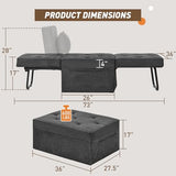 HYDRAGARDEN Convertible Sofa Bed, 4 in 1 Multi-Function Folding Ottoman Bed with Adjustable Backrest, Modern Pull Out Sleeper Chair for Living Room Apartment Office (Gray, 36" Width-Large) HYDRAGARDEN