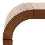 SAFAVIEH Home Collection - Liasonya Modern Natural Brown Waterfall Curved Console Table SAFAVIEH