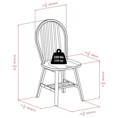 Windsor 2-Pc Chair Set - Walnut Winsome