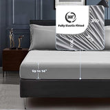 Maple&Stone California King Size Comforter Set 7 Pieces Bed in a Bag - Down Alternative Bed Set with Sheets, Pillowcases & Shams, Soft Reversible Duvet Insert,Grey Maple&Stone