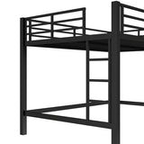 Bellemave Loft Bed Queen Size, Heavy Duty Loft Bed Frame with 2 Build in Ladder and Full Length Guardrail, Easy Assemble, Noise Free Design, No Box Spring Needed, Black Bellemave