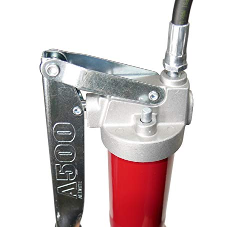 Alemite 500-E Grease Gun, Develops up to 10,000 psi, Delivery 1 oz./21 Strokes, 16 oz. Bulk or 14 oz. Cartridge, with 18" Hose & Coupler, 3-Way Loading Alemite