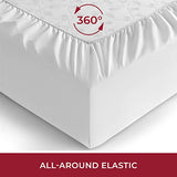 Mellanni Twin Fitted Sheet - Iconic Collection Bedding Sheets with up to 16 inch Deep Pocket - Soft & Cooling - Fade & Stain Resistant - 1 PC (Twin, White) Mellanni