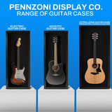 PENNZONI Extra Large Acoustic Guitar Display Case - Wall Mount Display Case for Acoustic/Electric Guitars - Ultra Clear Acoustic Guitar Solid Wood Frame Display Case | Black, Black Felt PENNZONI