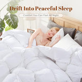 Cosybay Full Size Feather Down Fiber Comforter - Ultra Soft 100% Cotton Duvet Insert, All Season Hotel Luxury Bedding with Corner Tabs, 82"x86" White Cosybay