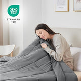 Nestl Comforter Duvet Insert, Quilted Down Alternative Twin XL Size, All Season Grey with Corner Tabs Nestl