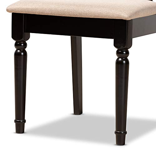 Baxton Studio Anise Modern and Contemporary Sand Fabric Upholstered and Dark Brown Finished Wood 5-Piece Dining Set Baxton Studio