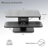 VIVO Black Height Adjustable 25 inch Standing Desk Converter, Compact Sit Stand Tabletop Monitor Riser Workstation, DESK-V001G VIVO