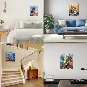 Newsight Paint by Numbers for Adults & Kids & Beginners DIY Acrylic Painting Gift Kits (Running Horse, 12" Wx16 L) Newsight
