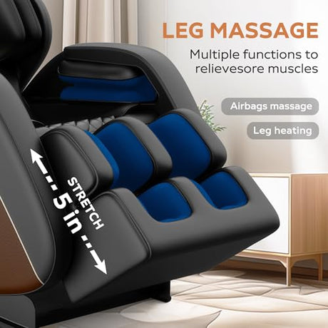 2026 Massage Chair Full Body, Zero Gravity SL-Track Shiatsu Massage Recliner, with Zero Gravity, with Full Body Air Pressure, Heat, APP Control, 6 Fix Point Rollers, Airbags, Deep Yoga Stretch (Brown) AYJOIR