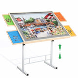 BittPicc Puzzle Table with Drawers for Adults 1500 Pieces Angle & Height Adjustable Jigsaw Puzzle Table with Metal Legs 35"X26" Tilting Puzzle Board Table with Cover Birthday Gift for Mom BittPicc