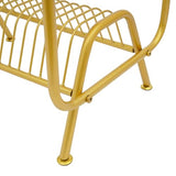 ARPITUYN 2-Tier Record Player Stand with Record Storage Shelf, Free Standing Metal Record Storage Rack with 16 Slots, Modern Player Table for Living Room, Bedroom (Gold) ARPITUYN