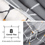 Bedsure Duvet Cover Twin Size - Reversible Botanical Duvet Cover Set with Zipper Closure, 2 Pieces Grey Bedding Set with 8 Corner Ties and 1 Pillow Sham 20"x26" Bedsure