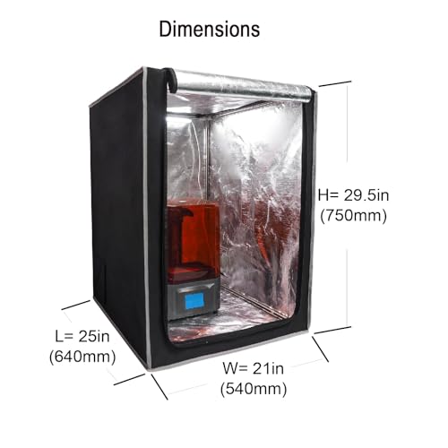 3D Printer Enclosure with Ventilation, Fire Resistant Fabric Dark Window Stainless Steel Frame, Compatible with Anycubic Photon Mono, Elegoo Saturn/Mars 3/4 & Creality Halot Series Resin 3D P - WoodArtSupply